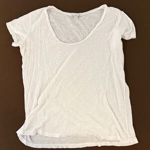 James Perse Classic Women's White Scoop Neck Tee - size 4